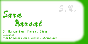 sara marsal business card